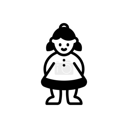 Black solid icon for children 