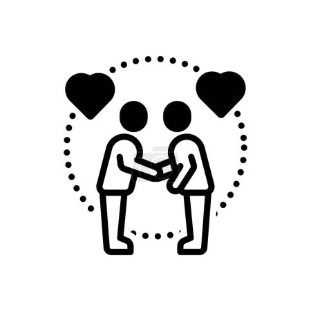 Black solid icon for relationship 