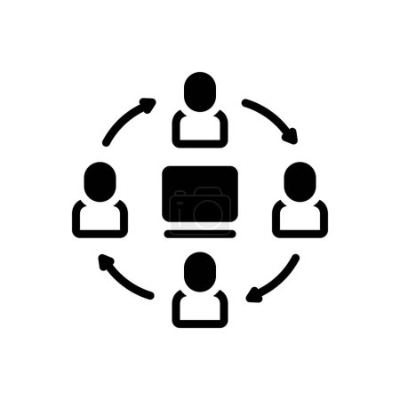 Black solid icon for collaboration 