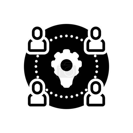 Black solid icon for teamwork 