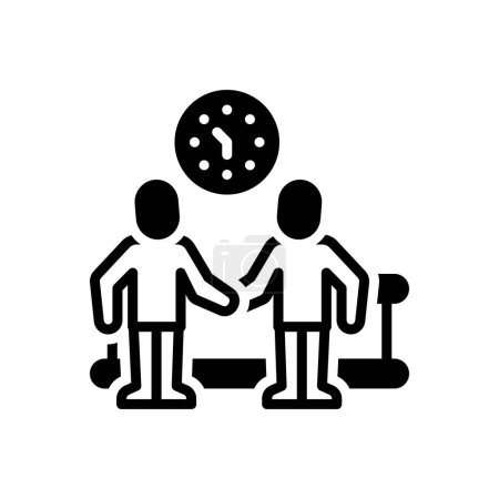 Black solid icon for meeting time