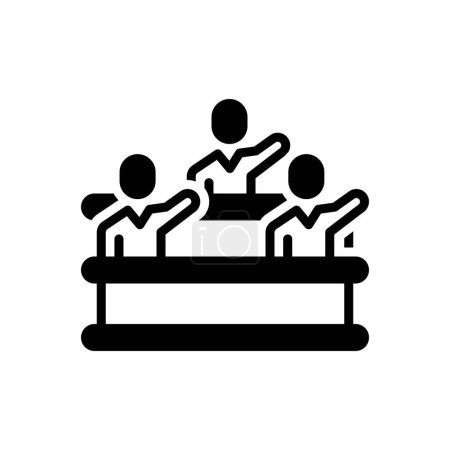Black solid icon for participation 