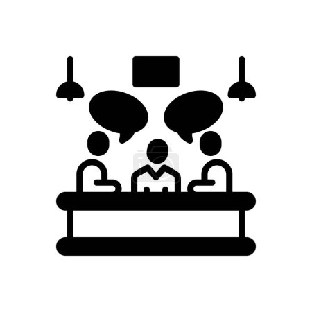 Illustration for Black solid icon for discussion - Royalty Free Image