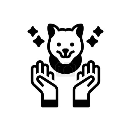 Illustration for Black solid icon for pet care - Royalty Free Image