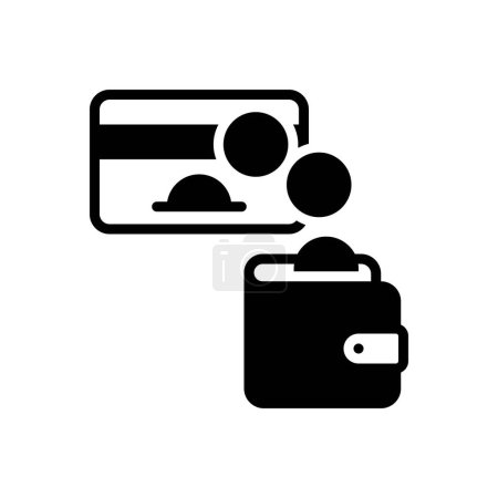 Illustration for Black solid icon for reimbursement - Royalty Free Image