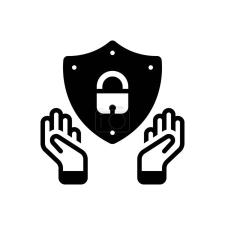 Black solid icon for secure