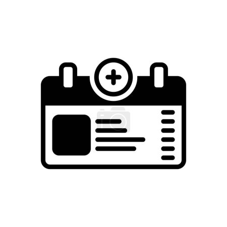 Black solid icon for health card 