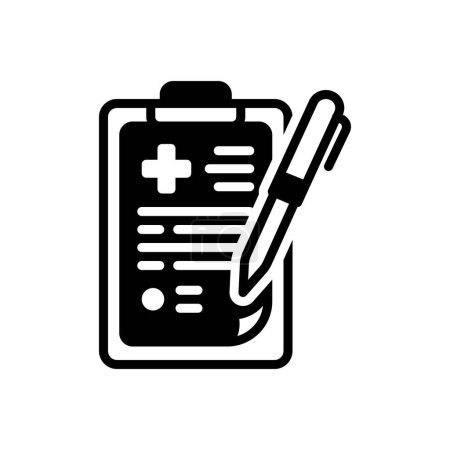 Black solid icon for health report 