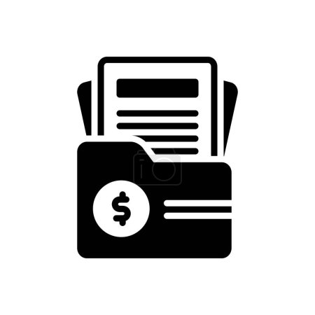 Black solid icon for invoice 
