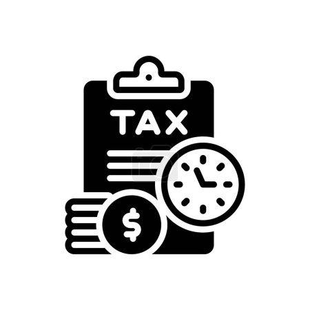 Black solid icon for tax