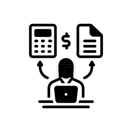 Black solid icon for accountant 