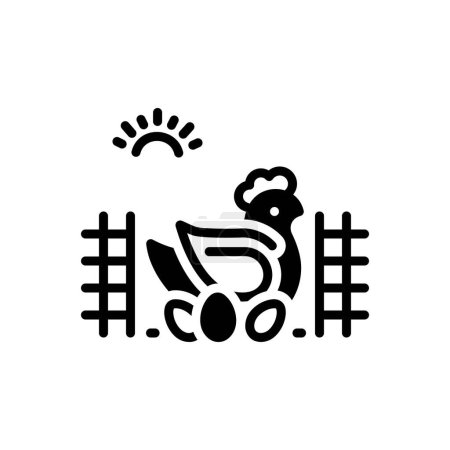 Icono sólido negro para granja de negocios