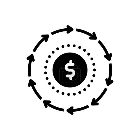 Icono sólido negro para flujo de efectivo