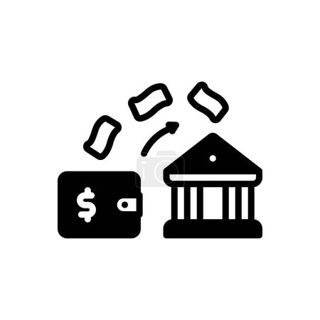 Illustration for Black solid icon for deposit - Royalty Free Image