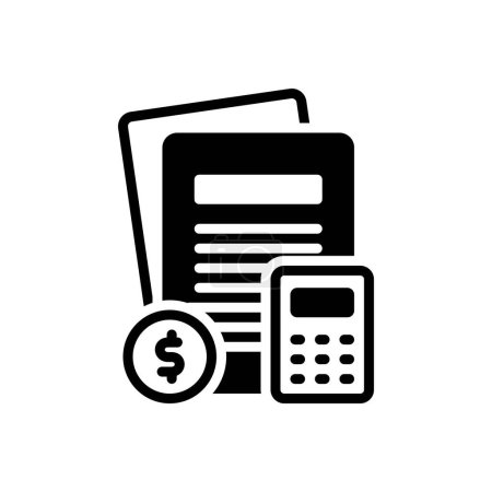 Black solid icon for financial statement