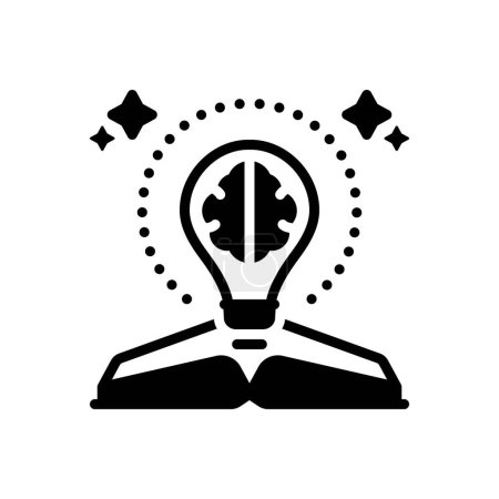 Illustration for Black solid icon for knowledge - Royalty Free Image