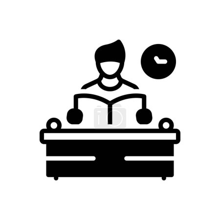 Black solid icon for learning 