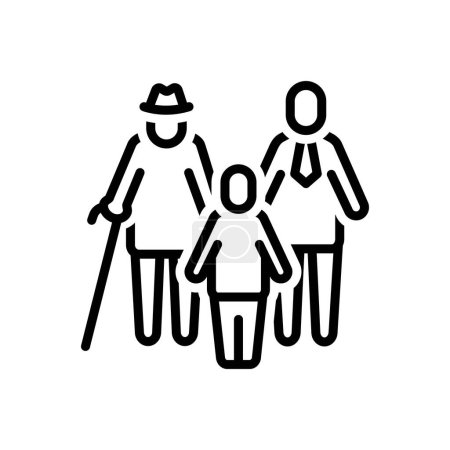 Illustration for Black line icon for generation - Royalty Free Image