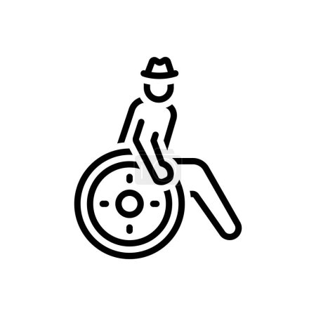 Icono de línea negra para accesibilidad 