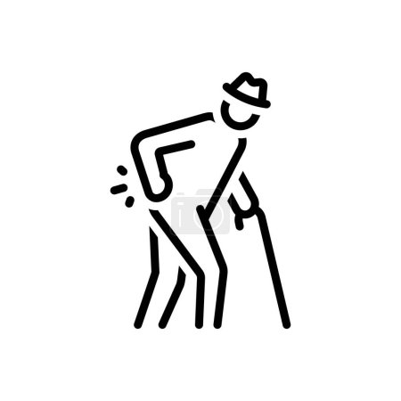 Black line icon for back pain 