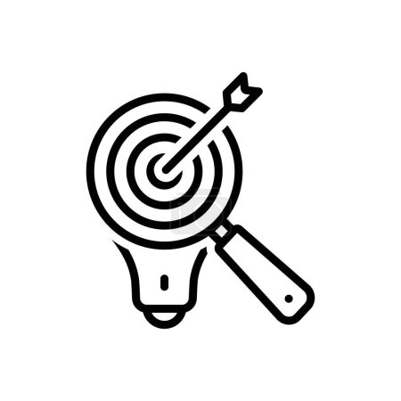 Icono de línea negra para la idea objetivo 