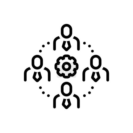 Black line icon for collaboration
