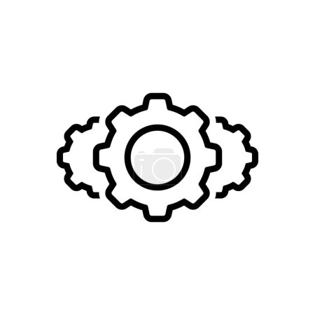 Black line icon for gear 