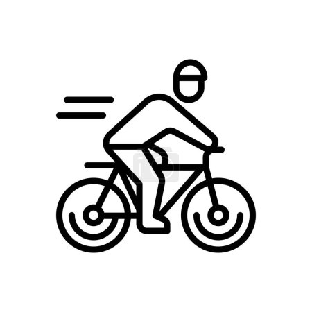 Illustration for Black line icon for cycling - Royalty Free Image