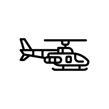 Black line icon for helicopter 