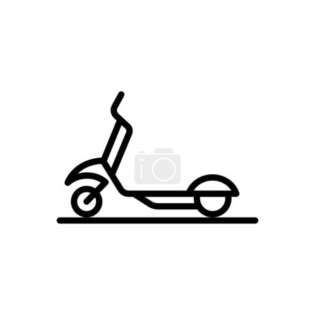 Black line icon for kick scooter
