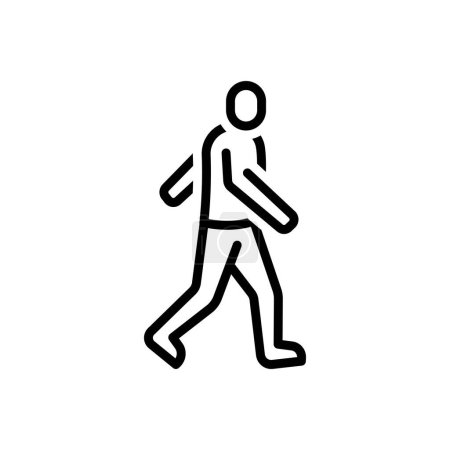 Icono de línea negra para caminar 