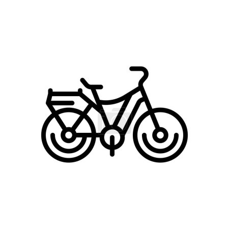 Illustration for Black line icon for bike - Royalty Free Image