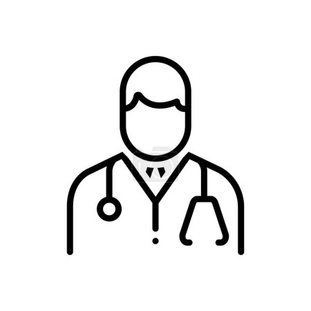 Illustration for Black line icon for doctor - Royalty Free Image