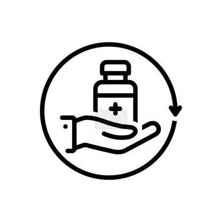 Illustration for Black line icon for medication - Royalty Free Image