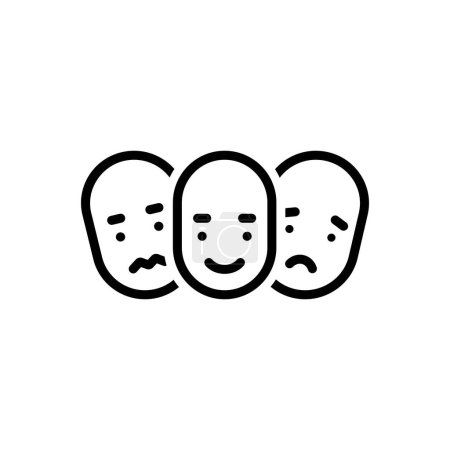Black line icon for multiple personality 