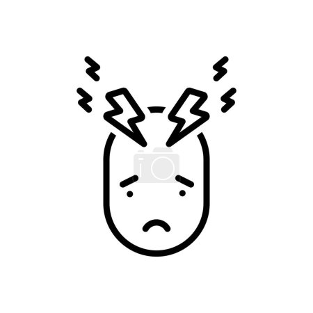 Black line icon for stress 