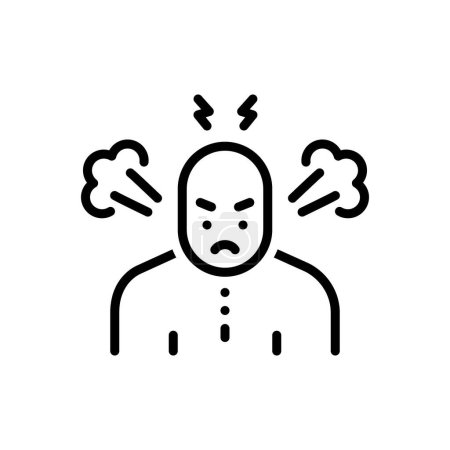 Illustration for Black line icon for anger - Royalty Free Image