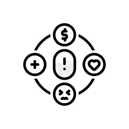 Black line icon for contributing factor 