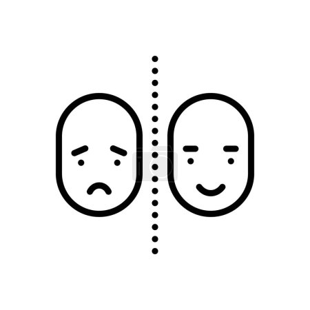Black line icon for bipolar 