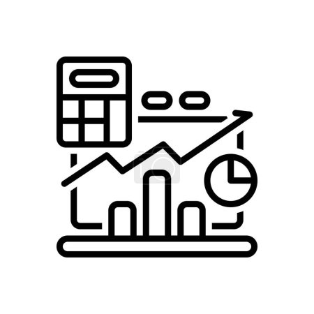 Black line icon for stock options 