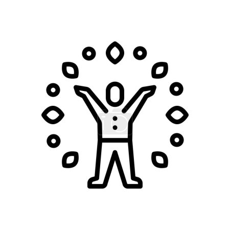 Illustration for Black line icon for wellness - Royalty Free Image