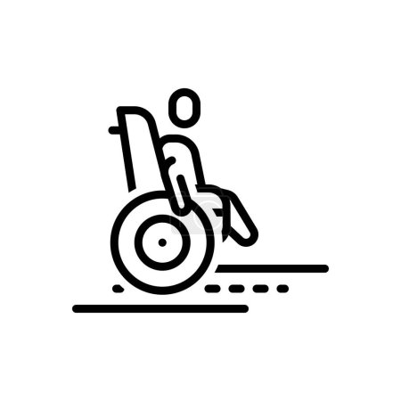Icono de línea negra para seguro de discapacidad 