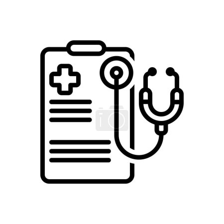 Black line icon for health insurance 