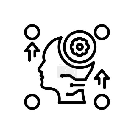 Illustration for Black line icon for skill development - Royalty Free Image