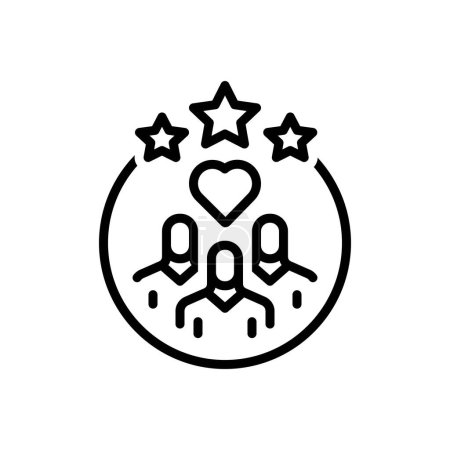 Black line icon for loyalty 