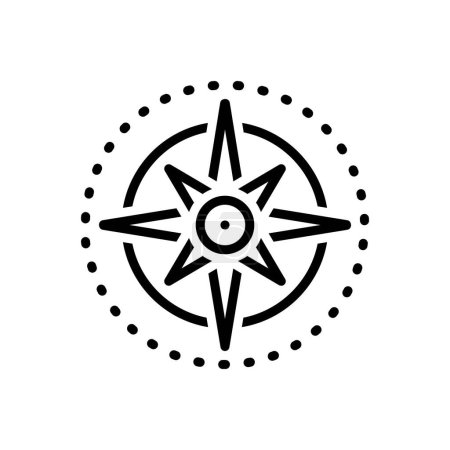 Black line icon for compass 