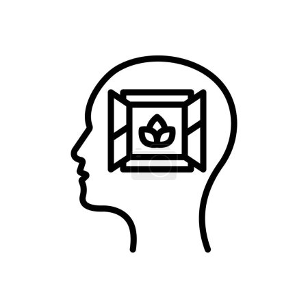Black line icon for mindfulness 