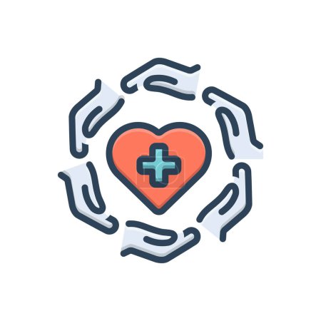 Color illustration icon for health care