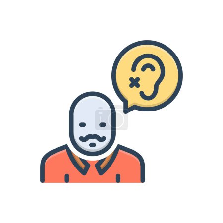 Color illustration icon for hearing loss