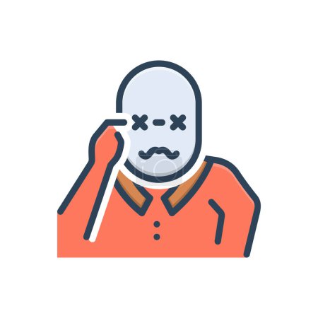 Color illustration icon for vision loss